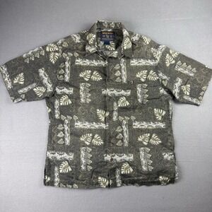 Vintage Woolrich John Rich And Bros Men's Shirt Size Large Green Loop Collar